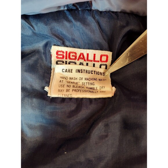 Men's Vintage Sigallo Puffer Vest Color Block Red White Blue Large - Picture 8 of 8